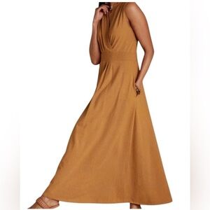 Soft Surroundings NEW Athena Maxi Tank Dress Cotton Modal Blend Honey Gold Small